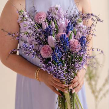 Lilac Hyacinth and Tulip Bouquet