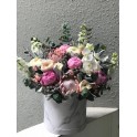 Blush Italian Ranunculus, Queen Protea and Peony in a Box