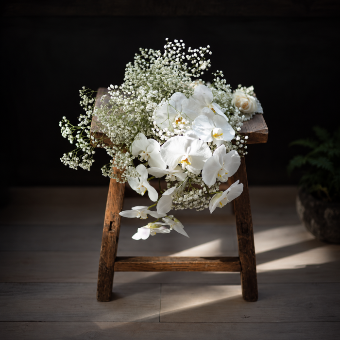 Baby's Breath and Phalaenopsis Bridal Bouquet