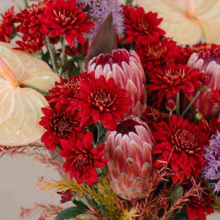 Cymbidium Orchid and Allium Vase Arrangement