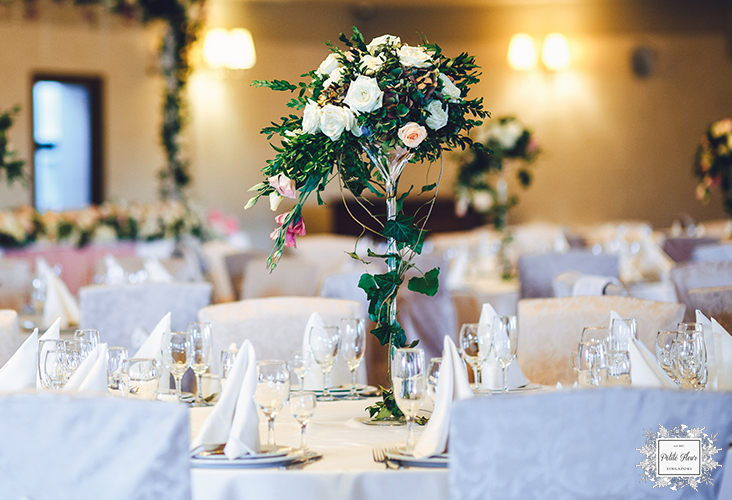 Leafy Wedding Centrepiece Decoration