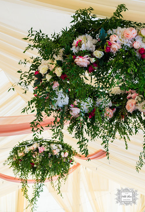 Suspended Wedding Floral Arrangements
